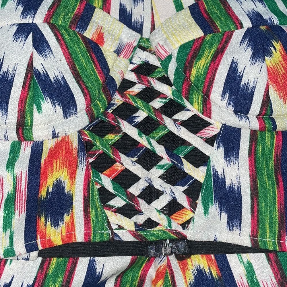 Joyce MEDIUM Woven Peek-a-boo top bralette tribal aztec festival top